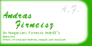 andras firneisz business card